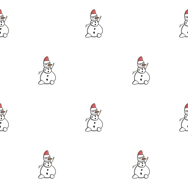 Vánoční vzor se sněhuláky — Stockový vektor