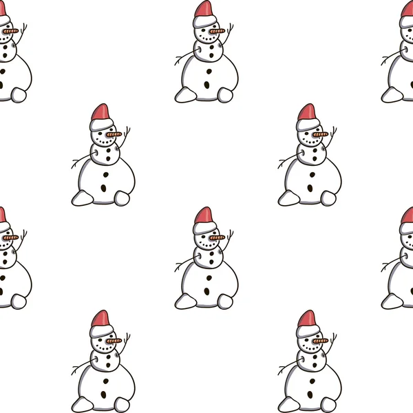 Vánoční vzor se sněhuláky — Stockový vektor