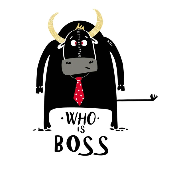 Векторное изображение быка на белом фоне. Босс. Логотип, символ. — стоковый вектор