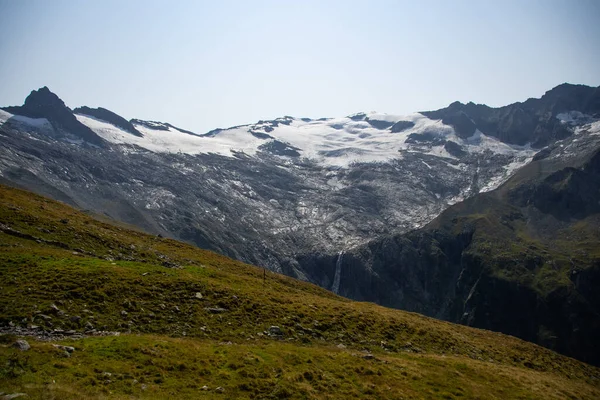 Zicht Een Smeltende Gletsjer Oostenrijkse Alpen Zomer — Stockfoto