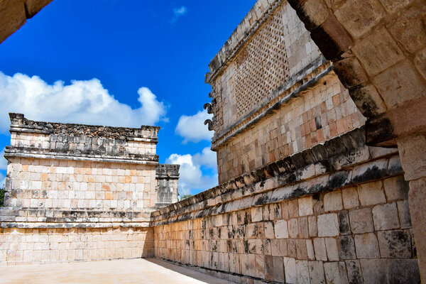 Old, well-preserved Maya buildings on the site in Uxmal