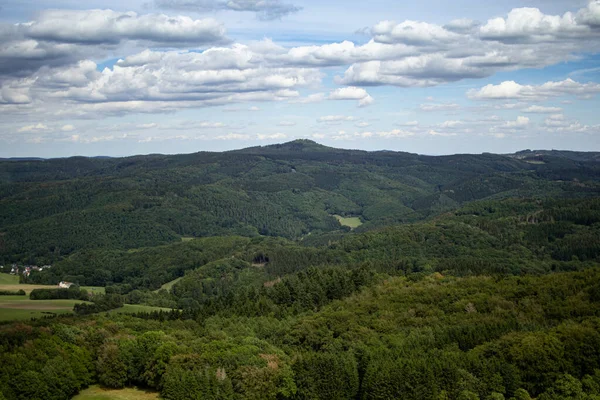 Pohled Nuerburgu Krajinu Eifelu — Stock fotografie