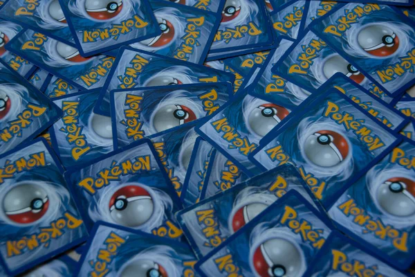 Régi Ritka Pokemon Kártyák Nagy Gyűjteménye — Stock Fotó