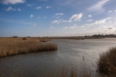 Doğu Frizya 'daki bir kuş izleme istasyonundan manzara fotoğrafı.