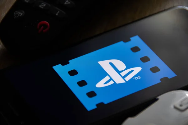 Rheinbach Německo Června 2021 Pohled Zblízka Logo Playstation Video Displeji — Stock fotografie