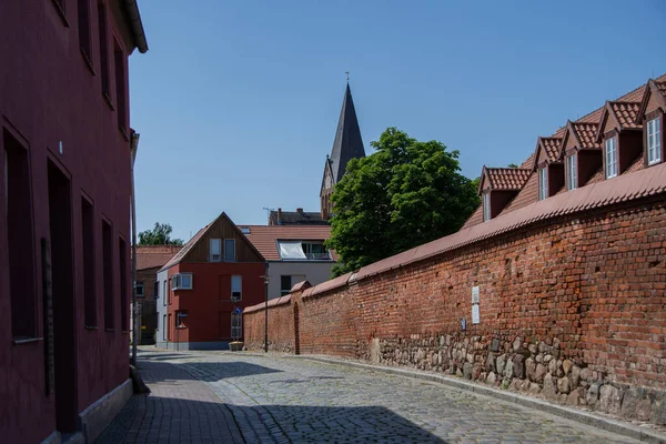 Barth Germany June 2021 Town Barth Steeple Protestant Church Saint — стоковое фото