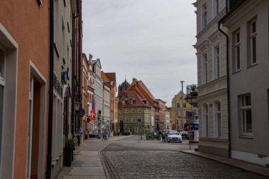 Stralsund, Almanya 24 Haziran 2021, tarihi Stralsund şehrindeki güzel eski evler