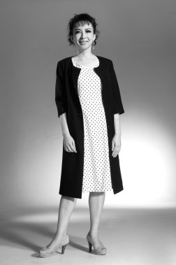 gülümseyen orta yaşlı kadın