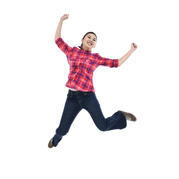 Young woman jumping — Stock Photo, Image