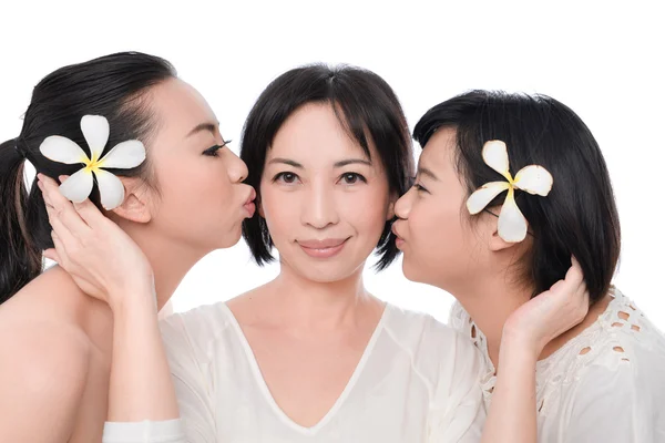 Smiling daughter and mother, — Stock Photo, Image