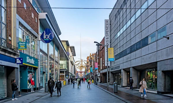 Henry Street Dublín Irlanda Todo Vestido Listo Para Festival Compras —  Fotos de Stock