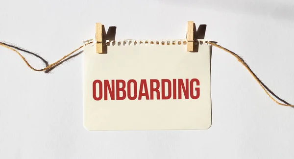 Cartão Com Texto Onboarding Diagrama Fundo Branco — Fotografia de Stock