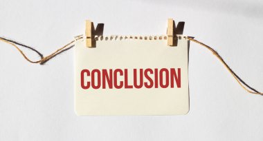 SMS CONCLUSION ile kart. Diyagram ve beyaz arkaplan