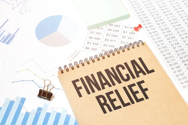 Word Writing Text Financial Relief Notepad Business Concept — Stock Photo, Image