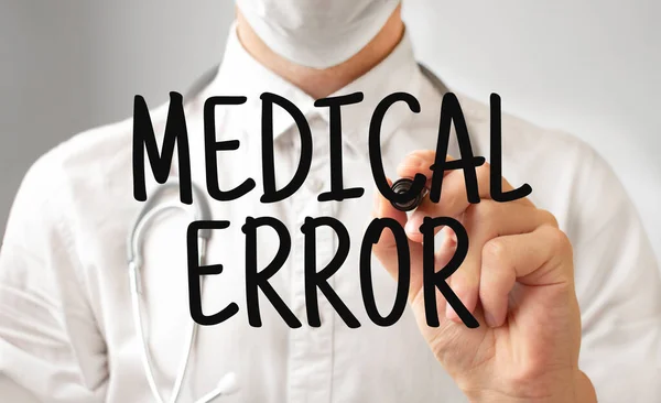 Doctor Palabra Escritura Error Médico Con Marcador Concepto Médico — Foto de Stock