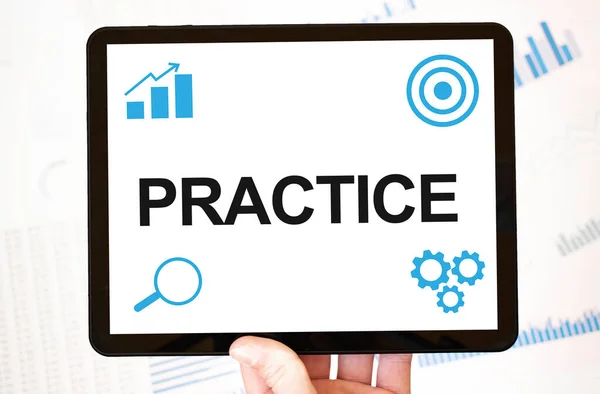 Practice Strategie Tehnologie Business Webpage Concept Obiective — Fotografie, imagine de stoc