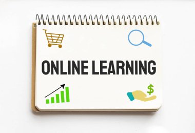 Mesajlı not: Online Leeds. Beyaz arka plan. İş dünyası