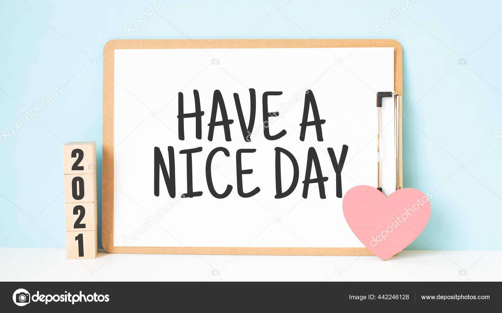 Have Nice Day Words 21 Cubes Red Heart Shape Decoration Stock Photo Image By C Andreiaskirka