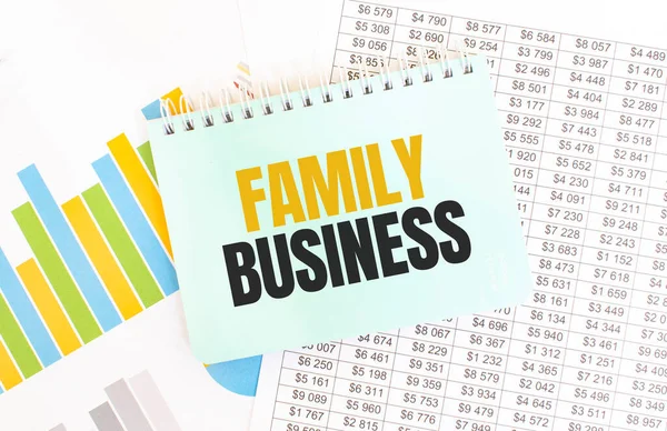 Groene Notitieblok Financiële Documentatie Tekst Family Business Bedrijfsconcept — Stockfoto