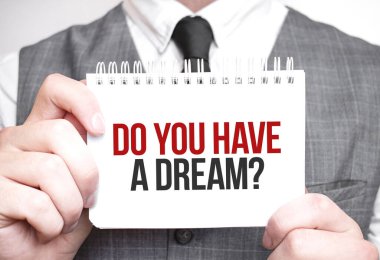 Not defteri olan bir iş adamı. Bir hayalin var mı?