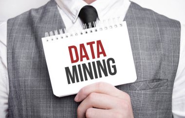 DATA Madencilik 'ten not defteri olan bir iş adamı. İş konsepti