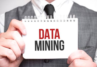 DATA Madencilik 'ten not defteri olan bir iş adamı. İş konsepti