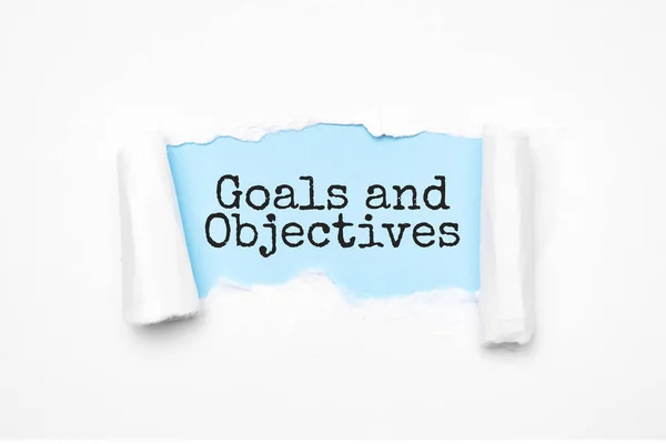 Concept Discovering Goals Objectives Tricks Uncovered Unrolled Beige Torn Paper — Stock Photo, Image