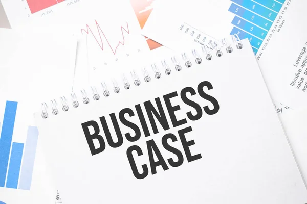 Business Case Text Paper Chart Background Pen — Stock Photo, Image