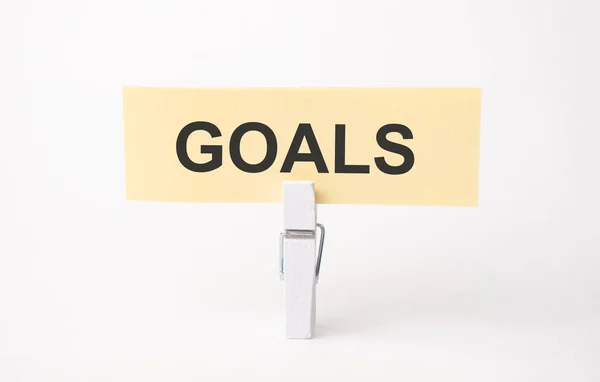 Goals Text Paper White Background — Stock Photo, Image