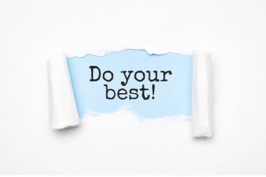 Keşfetme kavramı elinizden geleni yapın. Açığa çıkarılmış bej yırtık kağıt ve arama motoru optimizasyonu kısaltması.