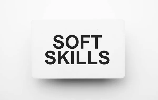 Soft Skills Firmar Bloc Notas Fondo Blanco —  Fotos de Stock