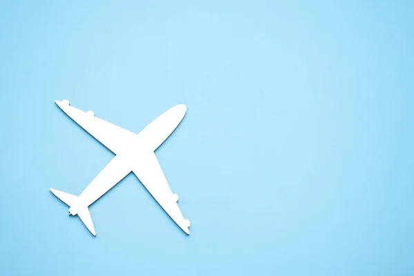 Model Passenger Plane Blue Background — Stock Photo, Image