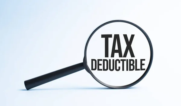 Lupa Slovem Tax Deductible Obchodní Koncept — Stock fotografie