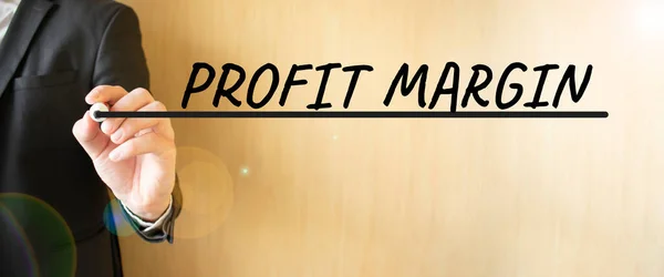 Hand writing inscription PROFIT MARGIN, with marker,business concept