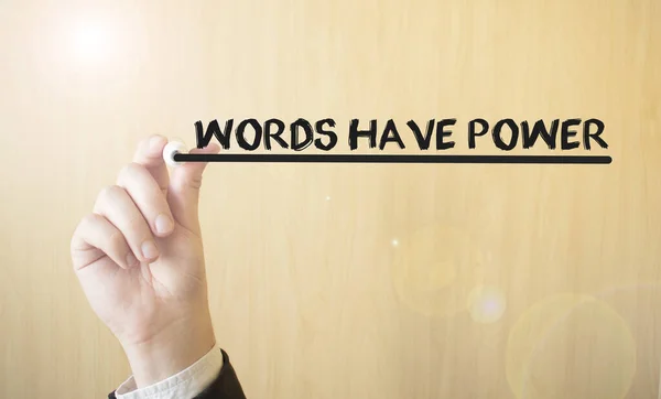 Napis Ręczny Napis Words Have Power Markerem Koncepcja Biznesowa — Zdjęcie stockowe