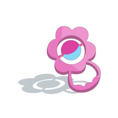 pembe bebek çıngırağı üzerinde beyaz izole