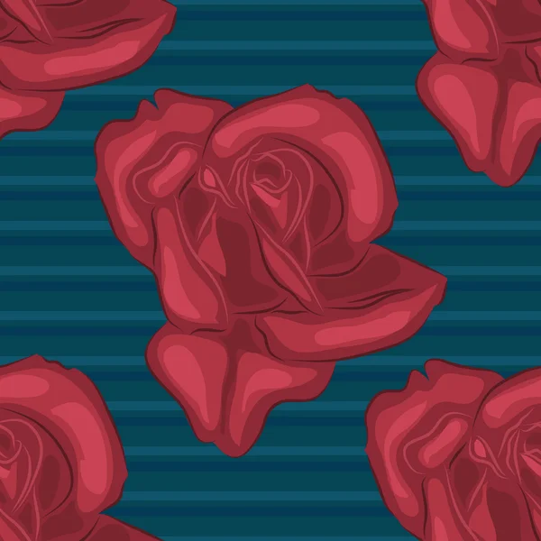 Red roses seamless pattern — Stock Vector