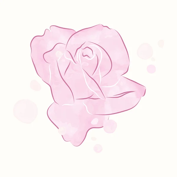 Ilustración de la acuarela rosebud — Vector de stock