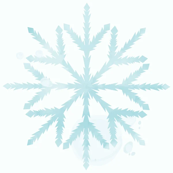 Blue watercolor snowflake — Stock Vector
