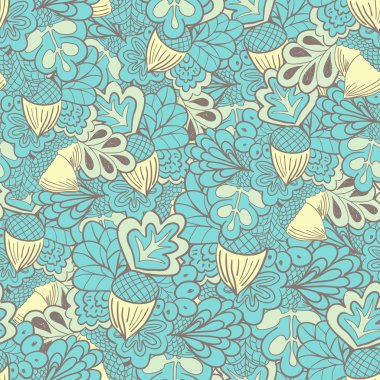 Meşe palamudu seamless modeli ile meşe yaprakları