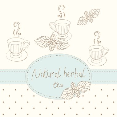 Anahat çay bardağı nane kartvizit ile