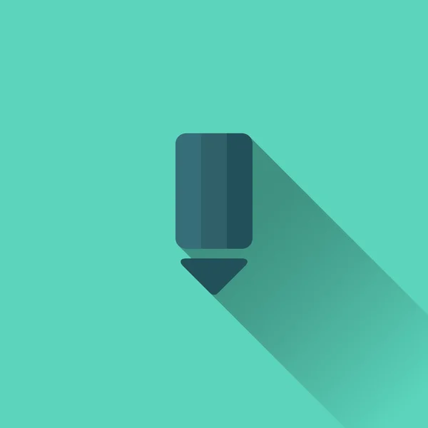 Blå penna ikon. Platt design — Stock vektor