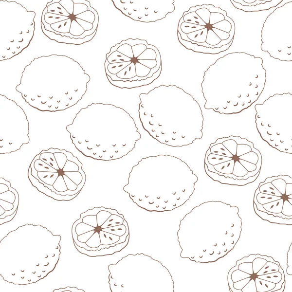 Esquema de patrón sin costuras con limones — Archivo Imágenes Vectoriales