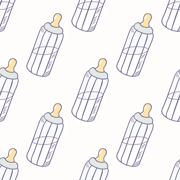 Bouteille de lait motif sans couture — Image vectorielle