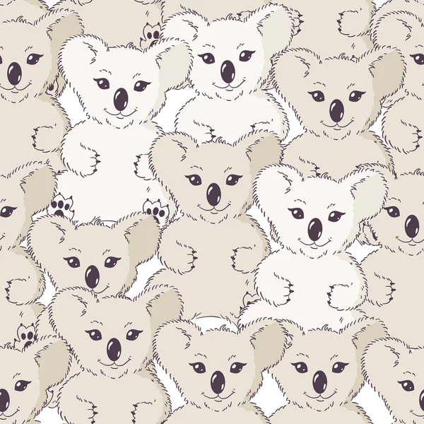 De nombreux koalas fond sans couture — Image vectorielle