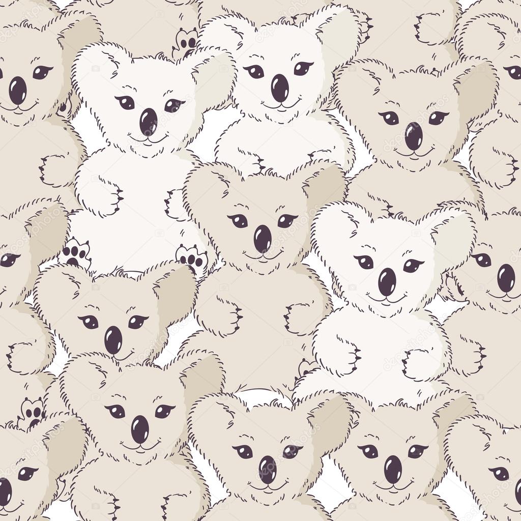 Many koalas seamless background