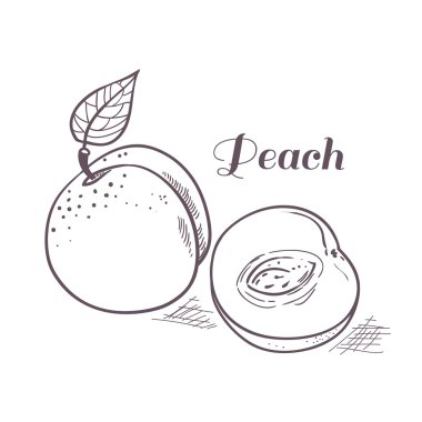 El anahat şeftali dilimi çekilmiş