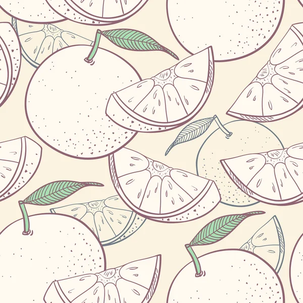 Grapefruit stylized seamless pattern — Stock Vector