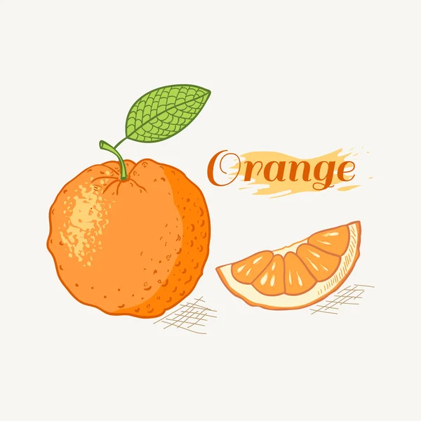 Orange z ilustracji wektorowych liść — Wektor stockowy