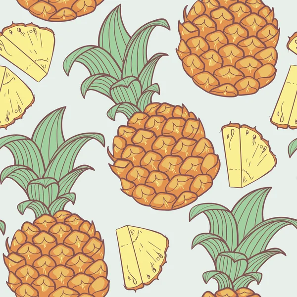 Ananas dilim seamless modeli ile — Stok Vektör